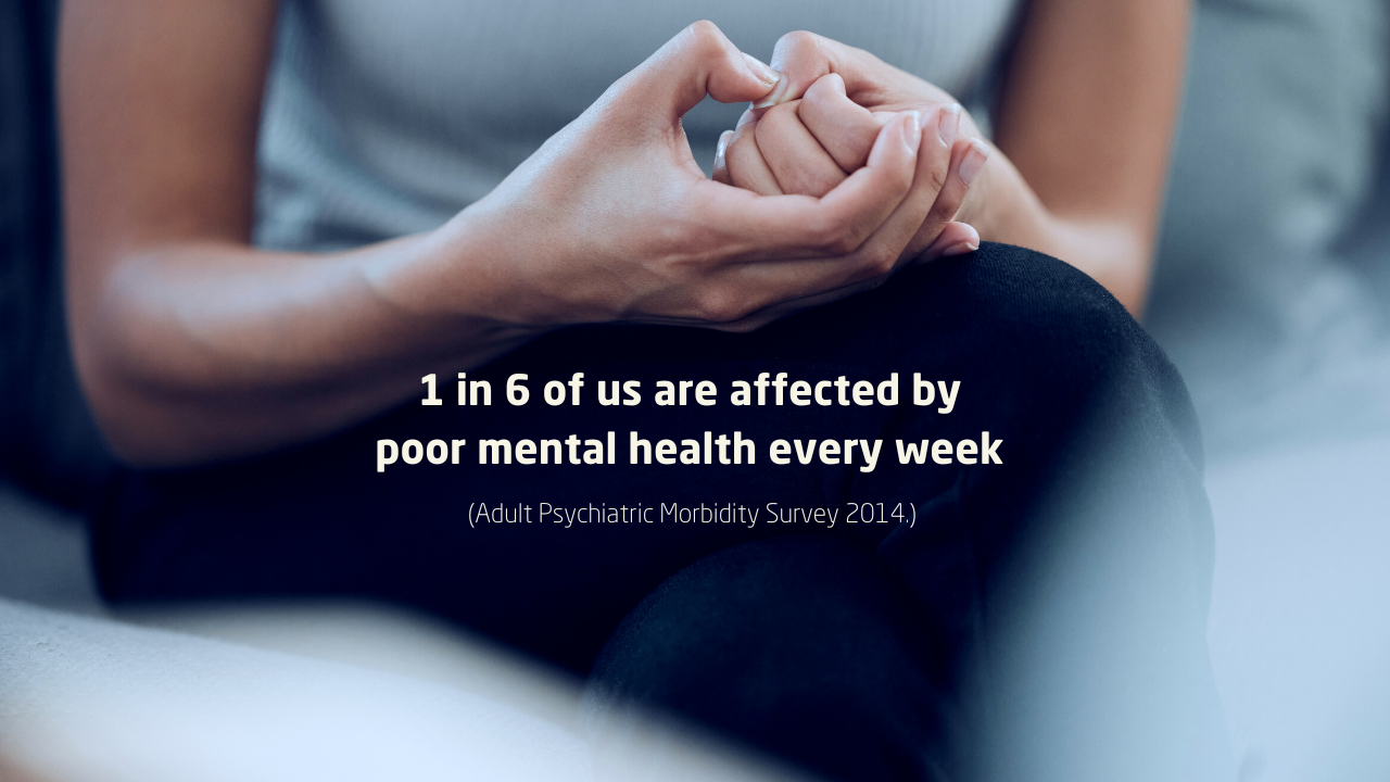 1 in 6 of us are affected by  poor mental health every week 